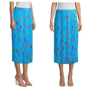 Escada Sport Pastel Blue Pleated Midi Skirt Size 34